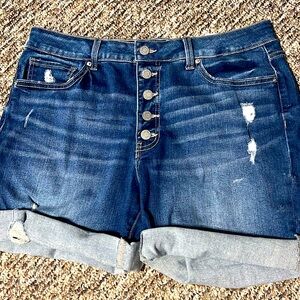 Time and tru high rise jean shorts